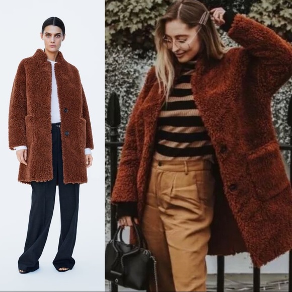 NEW Zara double faced faux fur coat blogger style - Picture 8 of 9